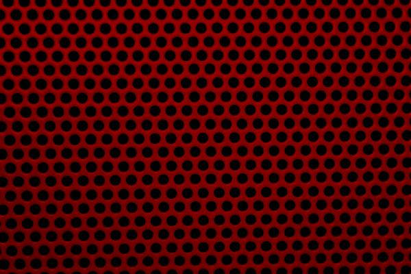 Red metal grid