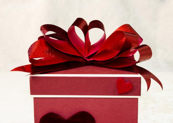 Red ribbon bow close up