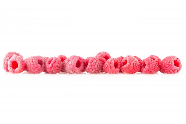 Red ripe raspberries