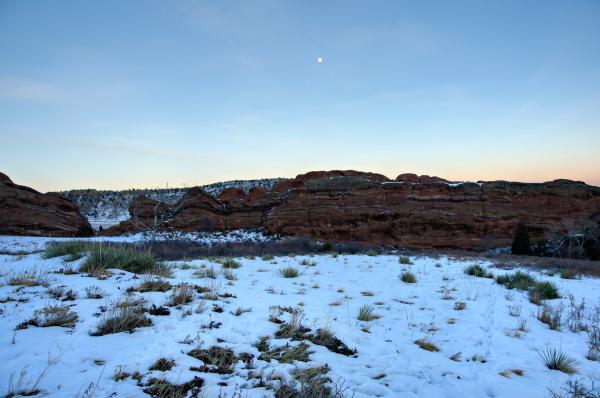 Red Rocks Twilight Moon