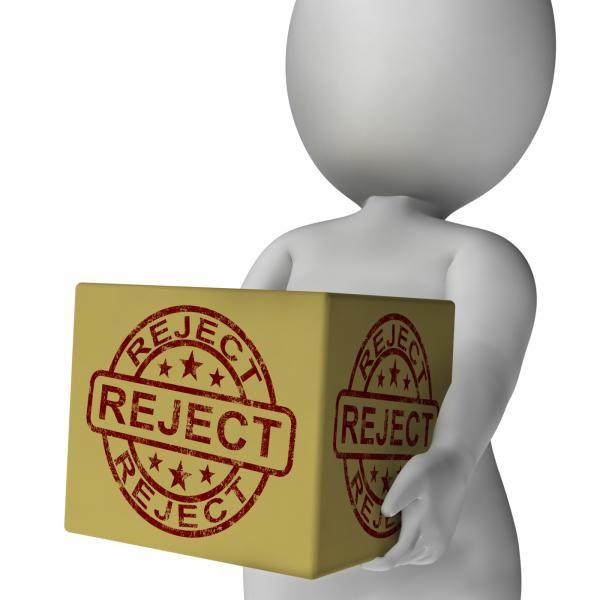 Reject Stamp On Box Shows Rejection Or Denied Product