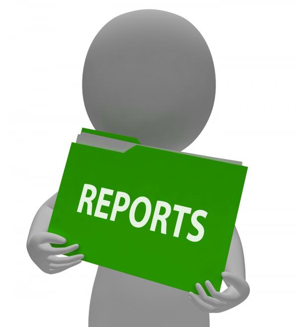 Reports Folder Indicates Information Office And Analysis 3d Rendering