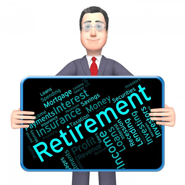 Retirement Word Shows Finish Work And Pensioner