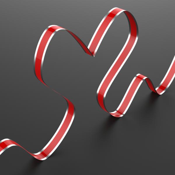 Ribbon Heart Means Lovely Celebration Or Couple Anniversary