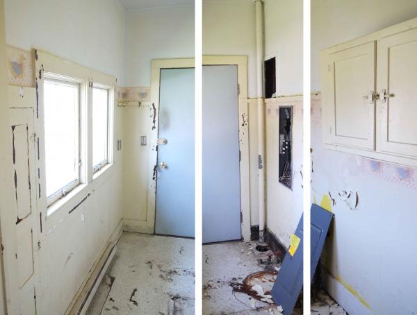 Ripped open wall
