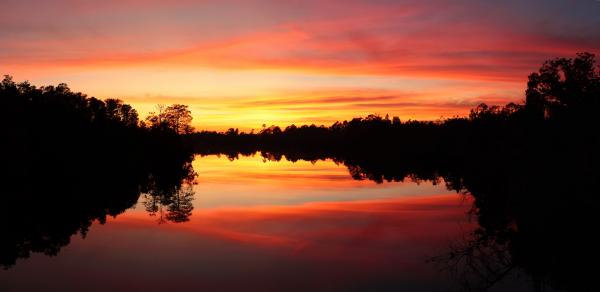 Sunset at river