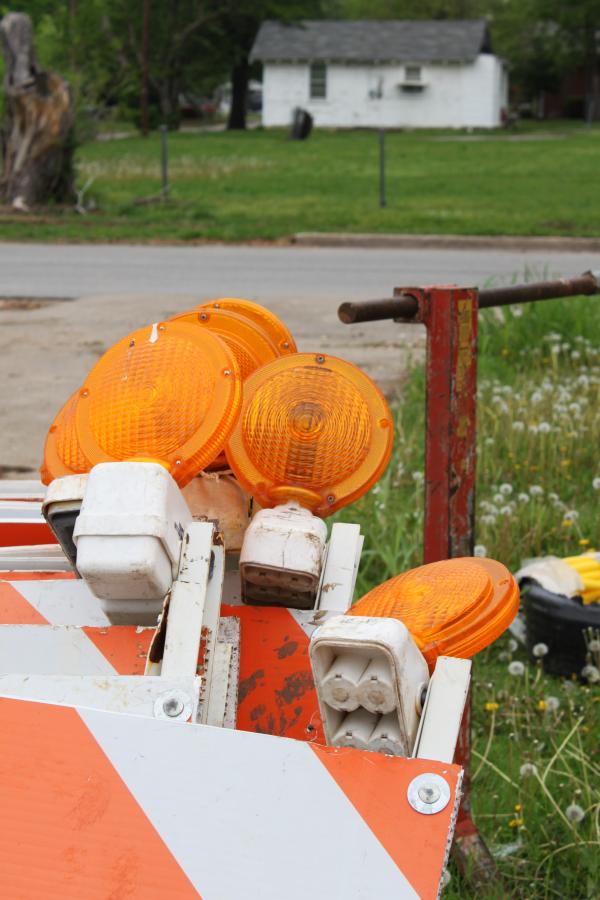 Road work flashers