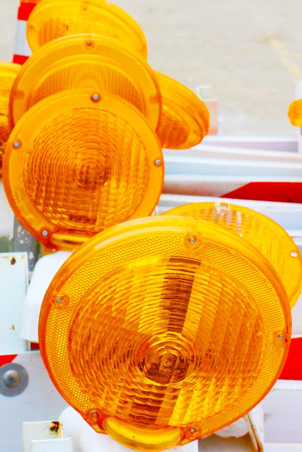 Road work flashers
