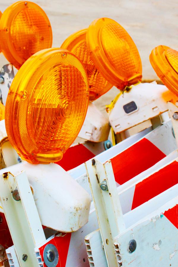 Road work flashers