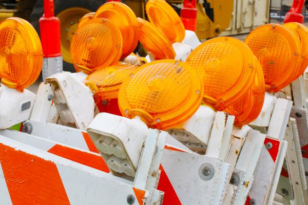 Road work flashers