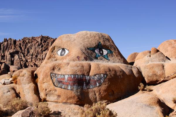 Rock with graffiti