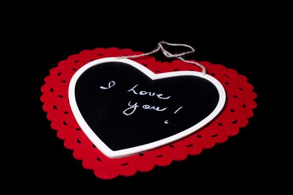 Romatic Text on Chalkboard
