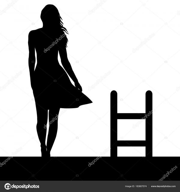 woman on ladder