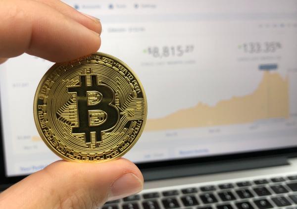 Round Gold-colored Bitcoin