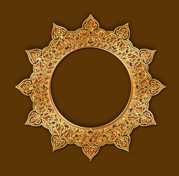 Round Golden Star Frame
