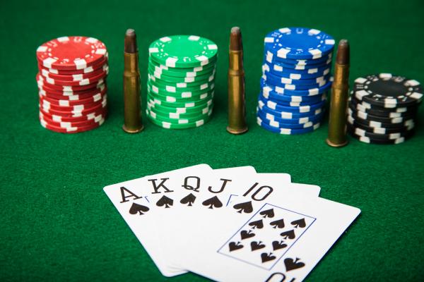 Royal Flush with bullets.