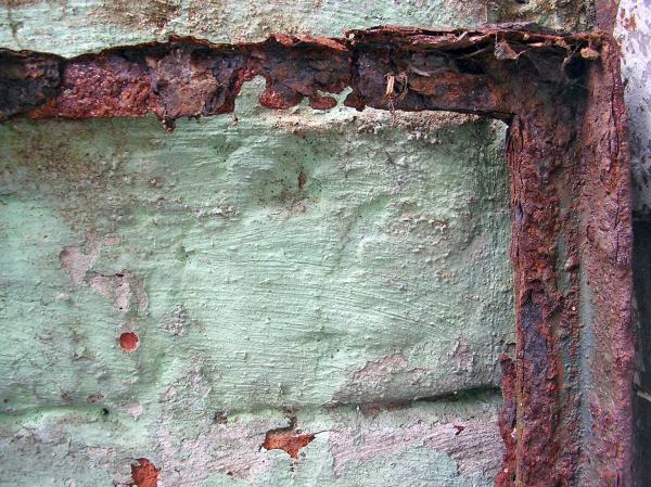 Rusted metal frame