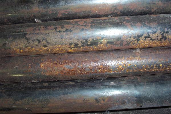 Rusted metal pole