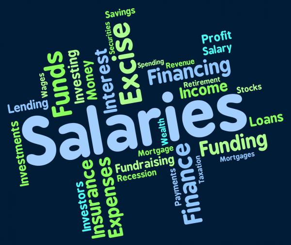 Salaries Word Represents Remuneration Wage And Workers
