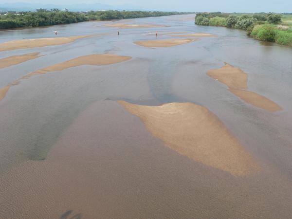 Sandbanks of the river Hii in Japan