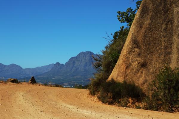 Sandy road in the mountains