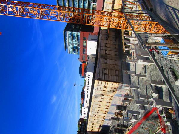 Scanning north across construction north of Queen, between Broadview and the DVP, 2017 06 03 C -aj