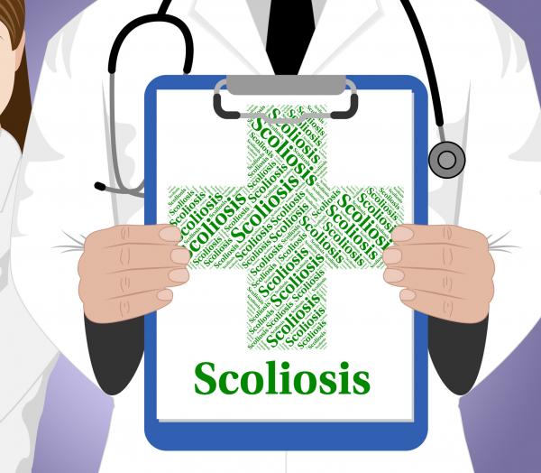 Scoliosis Word Represents Spinal Axis And Affliction