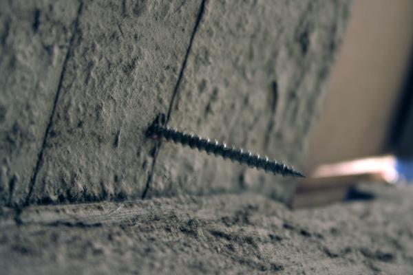 Screw in a wooden plank