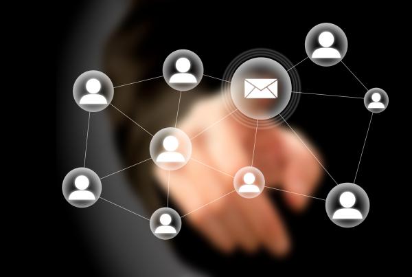 Sending a newsletter mail to your contacts - E-mail marketing concept