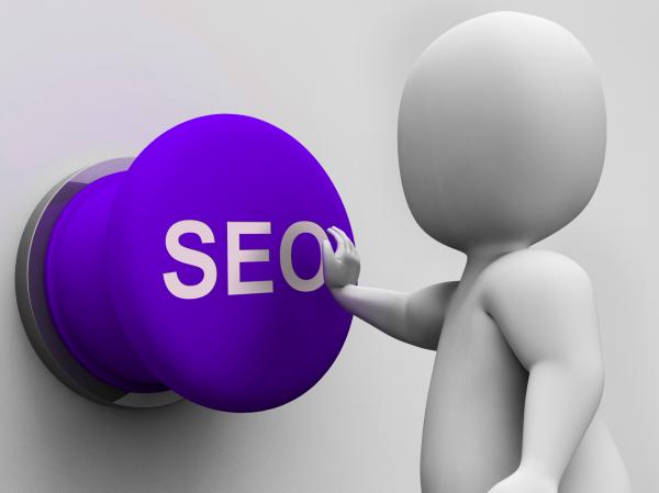 SEO Button Shows Internet Marketing In Search Results
