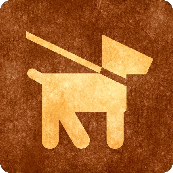 Sepia Grunge Sign - Dog on Leash