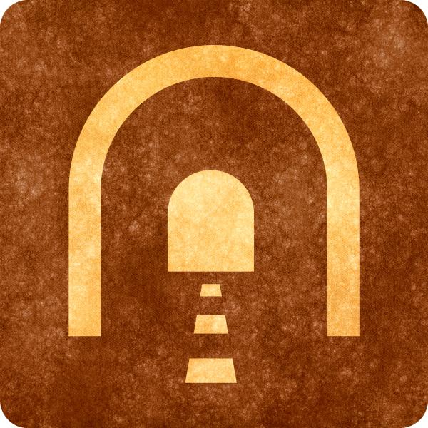 Sepia Grunge Sign - Incoming Tunnel