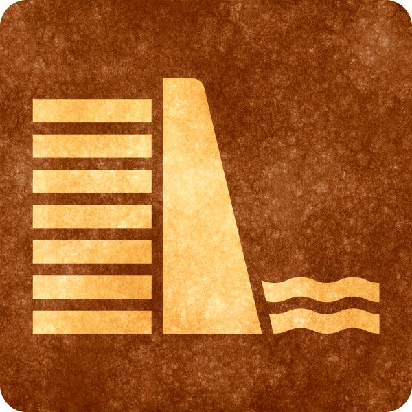 Sepia Grunge Sign - Water Dam