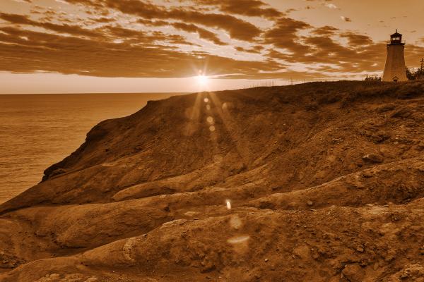 Sepia Seacow Sunset - HDR