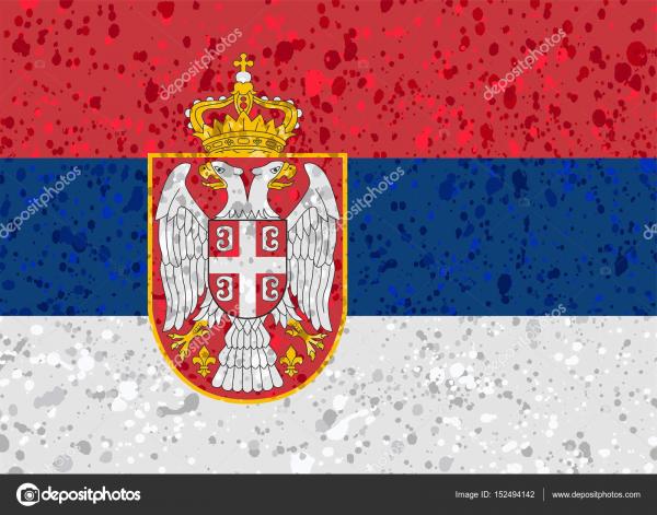 Serbia Grunge Flag
