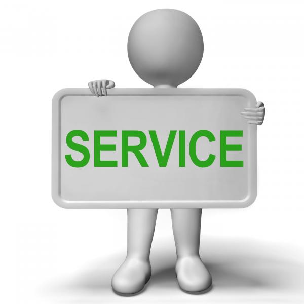 Service Button Means Help Support And Assistance