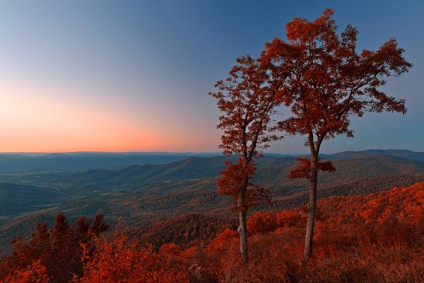 Shenandoah Twilight Overlook - Ruby Autumn HDR