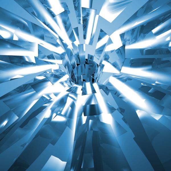 Shiny Exploding Metal Or Glass Background Of Shattered Pieces