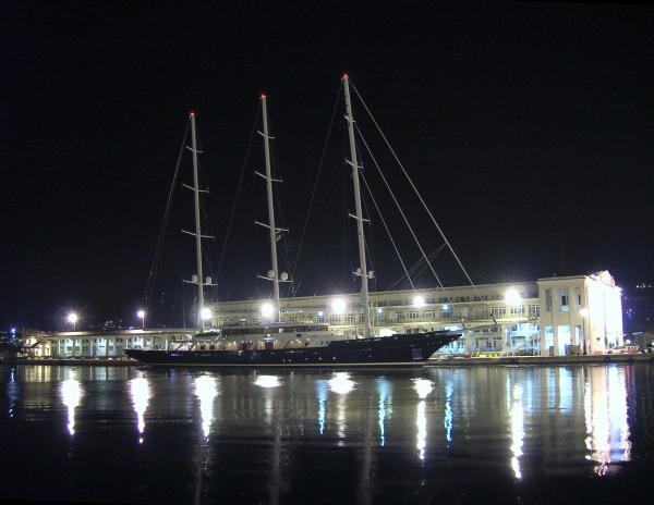 Ship at night