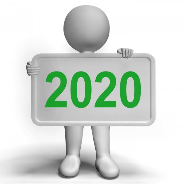 Sign Showing Year Two Thousand And Twenty