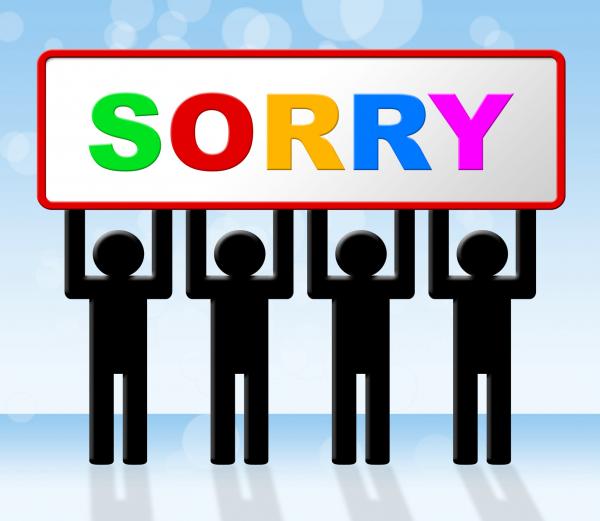 Sign Sorry Represents Regret Apologize And Apology
