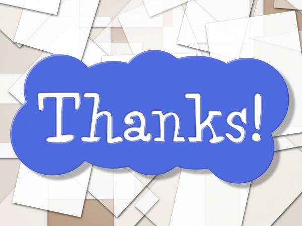 Sign Thanks Shows Display Message And Grateful