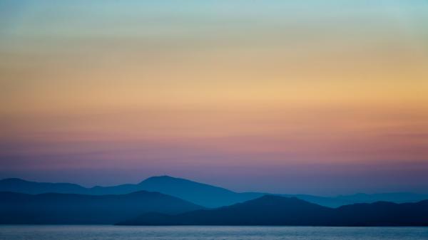 Silhouette of Mountains during Golden Hour