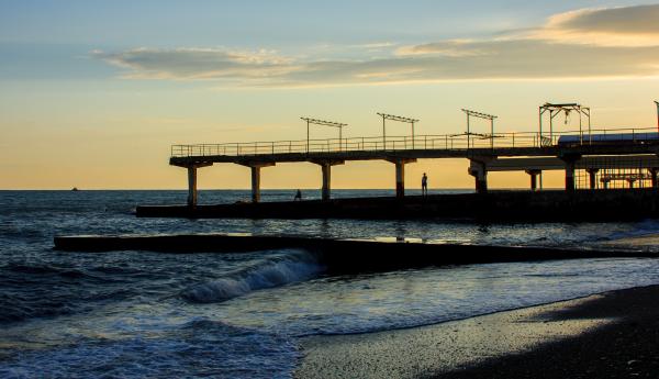 Silhouette Of Pier