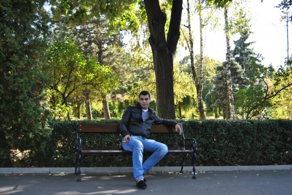 Sitting on a bench