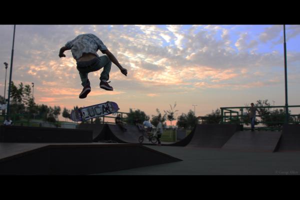 Skateboarding at Sunset