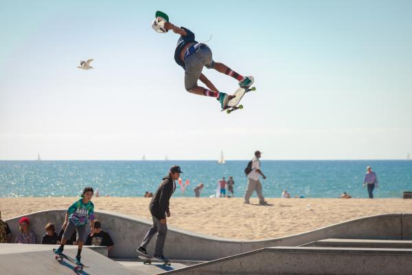 Skating on the beach