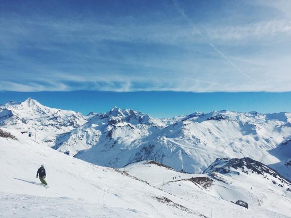 Skiing on the snow