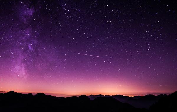 Sky at Dusk Filled with Stars