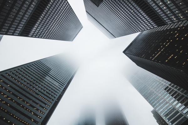 Skyscrapers in the mist